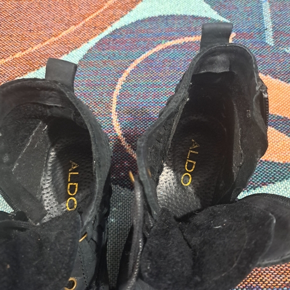 🌈ALDO BRAIDED LEATHER WESTERN LACE UP ANKLE BOOTS-6 - Picture 8 of 9